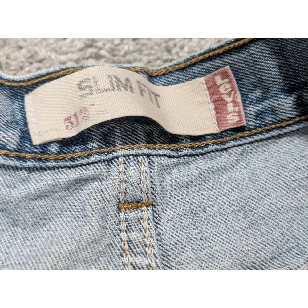 Levi's Jeans Mens 36x30 Blue 512 Slim Fit Distressed Light Wash Vintage Grunge‎